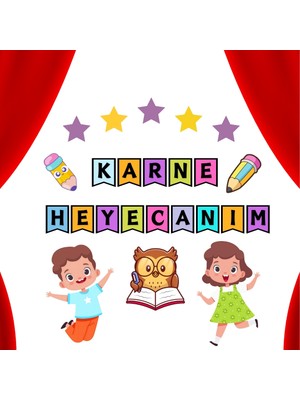 Ti Play Karne Günü Okul Pano Süsü ( Karne Heyecanım Yazılı Renkli)