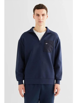 Gant Erkek Regular Fit Yarım Fermuarlı Sweatshirt