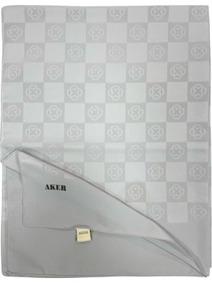 Aker Monogram Şal - Yeni Dama Desenli - Açık Gri 971