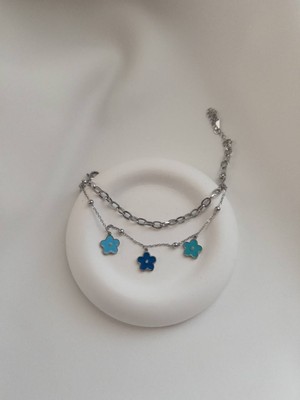 Minne Jewelry Çelik Çiçekli Bileklik - Çelik Bileklik - Çiçekli Bileklik