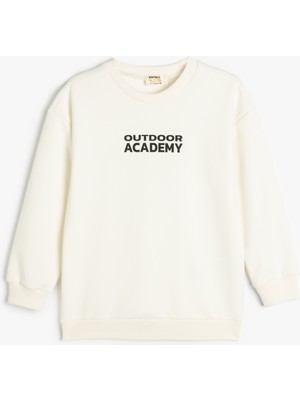 Koton Slogan Baskılı Uzun Kollu Bisiklet Yaka Sweatshirt