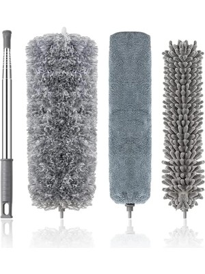 Homeneeds Teleskopik Saplı 3 Başlıklı Fonksiyonel Toz Alma Seti