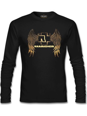 Rammstein - Golden Wings Siyah Erkek Sweatshirt