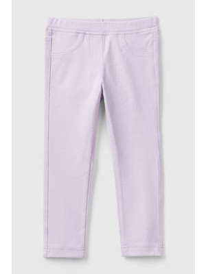 Kız Çocuk Dar Kesim Pantolon - Lila