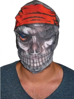 Çerçici Kafaya Tam Geçmeli Bez Korsan Maskesi - Streç Korku Maskesi - 3D Baskılı Maske Model 4
