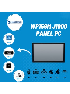 Grandstarr WP156M 15.6''HD J1900/4GB/120SSD Panel Pc - Kiosk Pc - Freedos