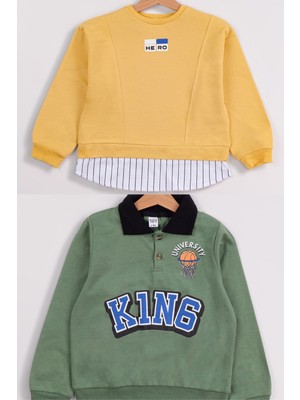 Harika Kids Erkek Çocuk 2'li Paket Basic Sweatshirt