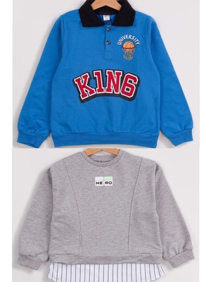 Harika Kids Erkek Çocuk 2'li Paket Basic Sweatshirt