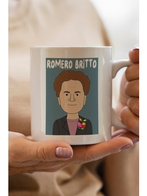 South Steel Romero Britto Portresi Baskılı Premium Yılbaşı Hediyesi Kupa Bardak