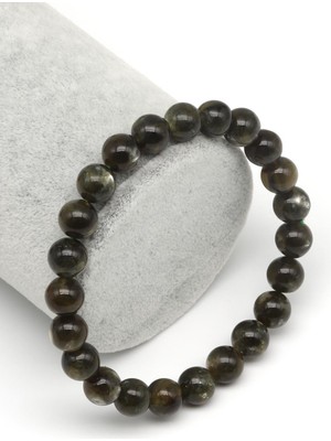 Yeşil Lepidolit Doğal Taş Bileklik 8 mm Küre  Kesim