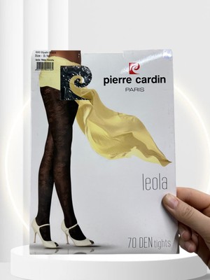 Intive Lingerie Pierre Cardin Paris Leola 70 Den Kalın Dantel Desenli Siyah Külotlu Çorap