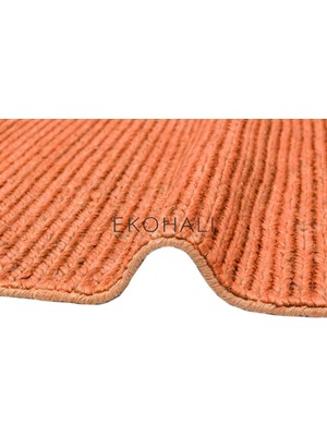 Eko Halı Fine Koleksiyonu Jüt ile Üretilen El Dokuma Sisal Kilim Rust Natural