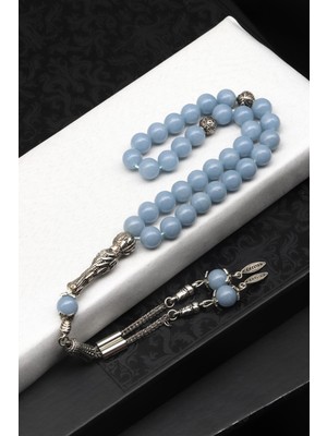 Anjelit Doğal Taş Tesbih 8 mm Küre Kesim