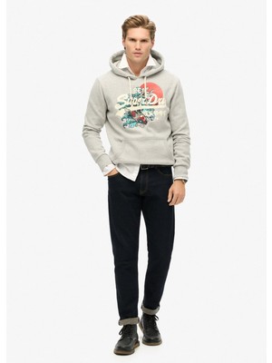 Superdry Kapüşon Yaka Bej Erkek Sweatshırt M2013702A1WY_TOKYO Vl Graphıc Hoodı