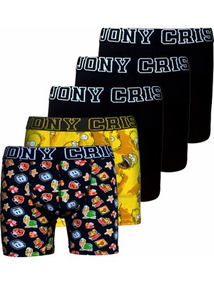 Jony Cris Pamuklu Erkek Boxer 5’li Set Erkek Baksır Kilot Don