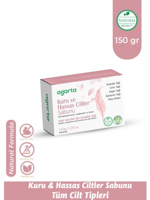 Agarta Doğal Sabun 150 gr – Kuru ve Hassas Ciltler İçin Yoğun Nemlendirici ve Yatıştırıcı Cilt Bakımı