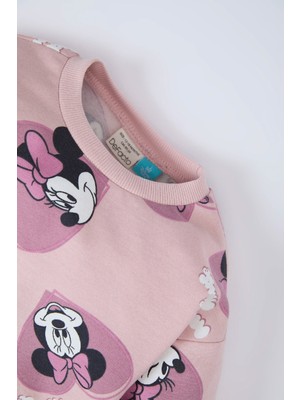 DeFacto Kız Bebek Disney Mickey & Minnie 2'li Takım Bisiklet Yaka Sweatshirt Beli Lastikli Eşofman Altı D5169A524WN