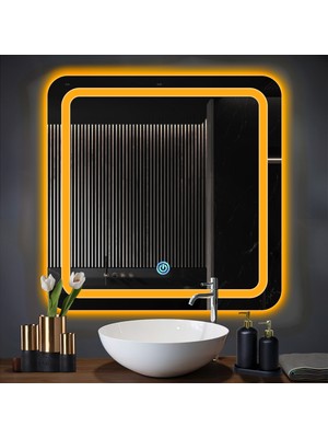 70X70 cm Led'li Dekoratif Dokunmatik Ayna
