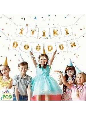 Iyi Ki Doğdun Beyaz Altın Harf Banner