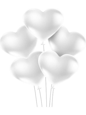 Beyaz Kalp Balon 100'LÜ Paket