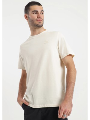 Puma Classic Small Logo T-Shirt In Cream