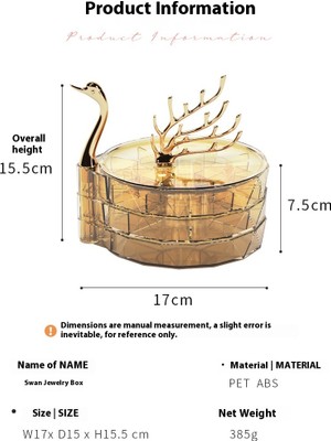 Melloeserwj Swan Dream Çok Katmanlı Dönen Masaüstü Mücevher Kutusu (Yurt Dışından)
