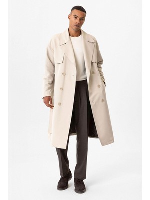 Antioch Taş Kruvaze Kapama Kemerli Trençkot