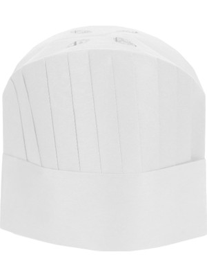 Tela Aşçı Kepi – Beyaz 24 cm (20’li Paket)