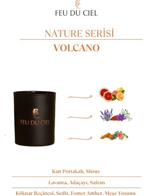 Feu du Ciel Signature Volcano Amber Sedir Ve Lavanta Kokulu Mum 150 gr