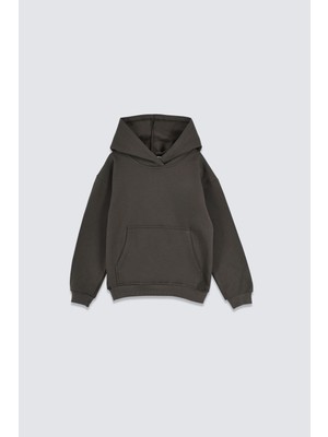 Zuzunga Basic Kapüşonlu Şardonlu Kanguru Cep Detaylı Çocuk Sweatshirt 3-12 Yaş