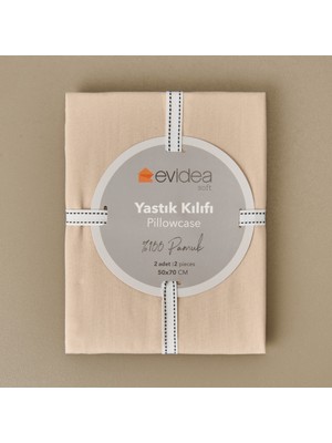 Evidea Soft 2'li Yastık Kılıfı - Bej - 50X70 cm