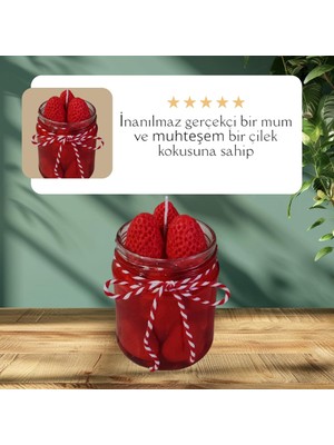 Allegro Çilek Kokulu Çilek Reçeli Dekoratif Mum (Doğal Soya Wax)