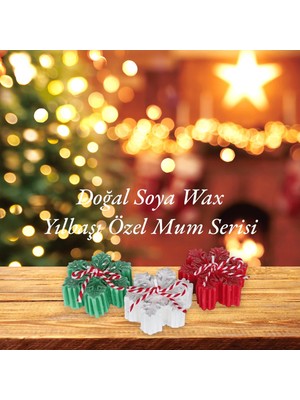 Allegro %100 Doğal Soya Wax Mum 3 Lü Kar Tanesi Kokulu Dekoratif Yılbaşı Mumu