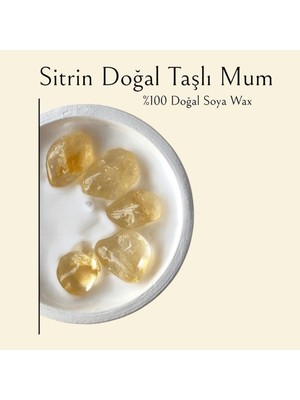 Allegro Sitrin Doğal Taşlı %100 Doğal Soya Wax Dekoratif Kokulu Mum