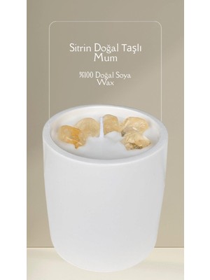 Allegro Sitrin Doğal Taşlı %100 Doğal Soya Wax Dekoratif Kokulu Mum