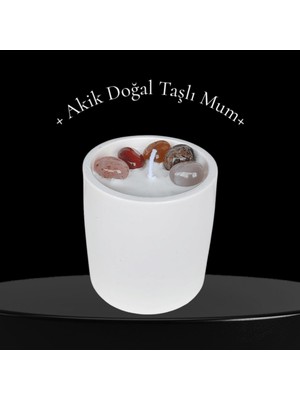 Allegro Akik Doğal Taşlı %100 Doğal Soya Wax Dekoratif Kokulu Mum