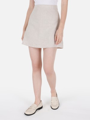 Mini Skirt   Kadın Bej Etek Cl1068925