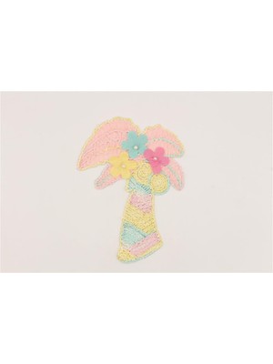 Gül Model 18 Pullu Aplik - Std Çok Renkli