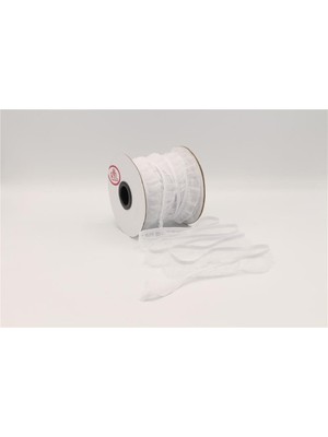 Gül Fırfırlı Lastikler 18 mm Genişlik - 25 mt Beyaz