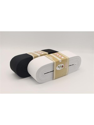 Gül Yumuşak Dokuma Paça Lastikleri Altın 5 cm - 10 mt Siyah