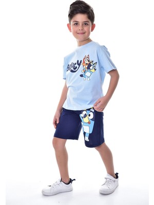 Zuzunga Bluey Baskılı 2'li Şort - T-Shirt Çocuk Takım