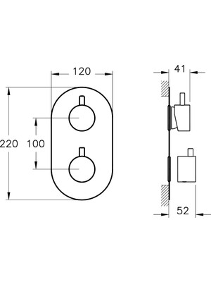 Artema Aquaheat A47117 R2 Ankastre Banyo/duş Bataryası, Krom