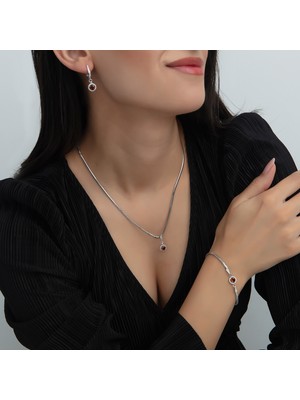 Usho Jewelry 925 Ayar Gümüş Pırlanta Modeli Italyan Zincir Yuvarlak Küpe, Kadın Küpe