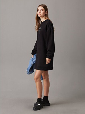 Calvin Klein Embroıdered Monologo Crew Dress