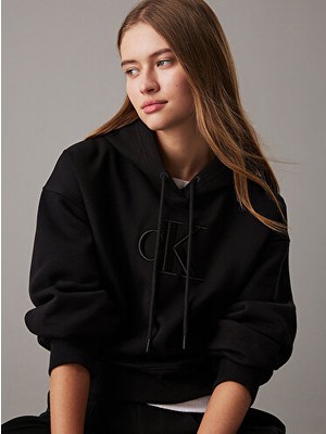 Calvin Klein Raısed Embroıdery Ck Hoodıe