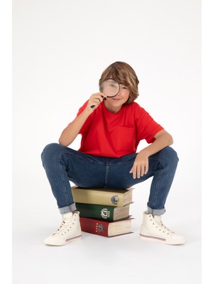 U.S. Polo Assn. Erkek Çocuk Kırmızı Bisiklet Yaka Tişört 50295428-VR030