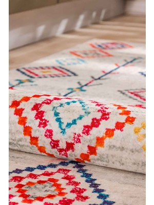 Brilla Home Brillahome Kilim Desenli Dijital Baskı Yıkanabilir Pamuk Taban Salon Halısı Mutfak Halısı NVH20000050