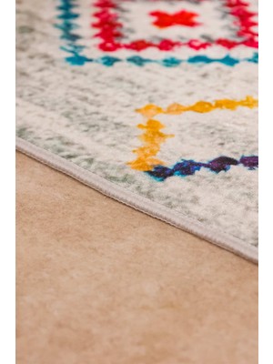 Brilla Home Brillahome Kilim Desenli Dijital Baskı Yıkanabilir Pamuk Taban Salon Halısı Mutfak Halısı NVH20000050