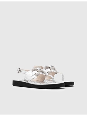 İLVİ Etsuko  Deri Kadın Gümüş Renk Sandalet