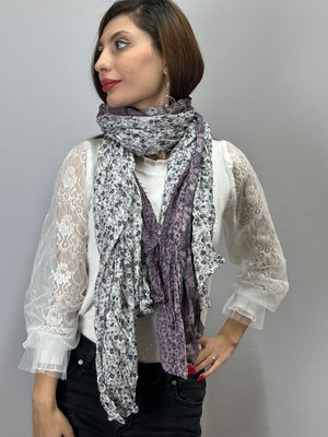 Gönülden Tasarım 3 Renkli Çiçekli Kadın Fular Şal 170X105 cm